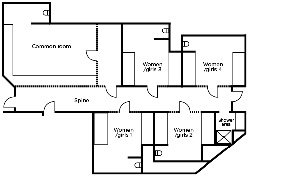 Figure 4: Floor plan of the Women’s and girls’ unit at Cairns watch-house