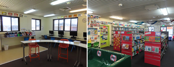 Photo 9: A classroom in the school, Photo 10: The centre’s library